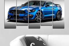Декоративно пано – картина за стена от 5 части – Ford Mustang Shelby GT500 – Син. HD-5077 – Smart Choice