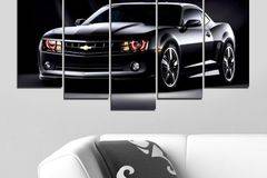 Декоративно пано – картина за стена от 5 части – Chevrolet Camaro Black. HD-5079 – Smart Choice