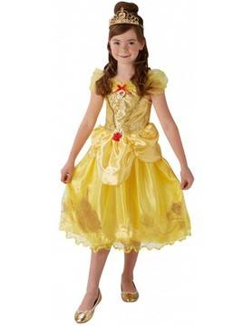 Приказна рокля на Бел от Красавицата и звяра със мелодия, светлини и аксесоар за косата