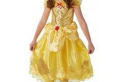 Приказна рокля на Бел от Красавицата и звяра със мелодия, светлини и аксесоар за косата