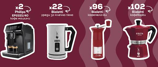 Спечелете кафемашини, уреди за пяна, кафемелачки и кафеварки от Costa Coffee и Lidl