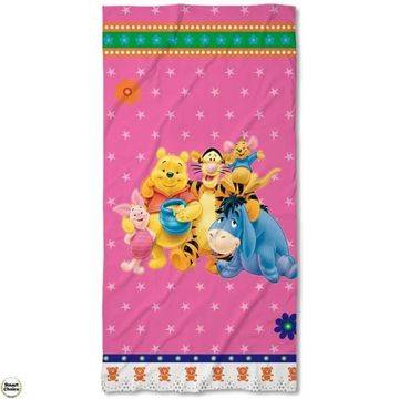 Хавлиена плажна кърпа 5 размера – Мечо Пух и приятели – розово. Модел – K-0037