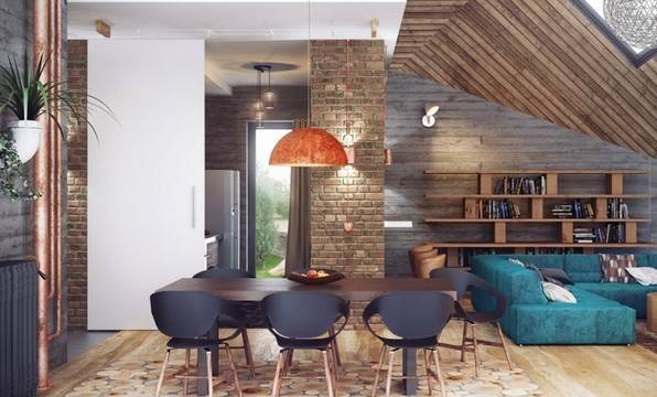 Лампи в интериора в стил лофт