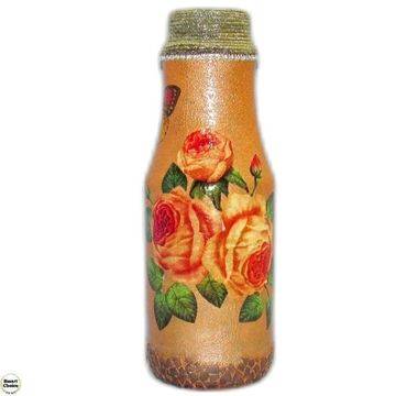 Сувенир – Ваза за цветя – декупаж – 26 см. Жълто червени рози. Модел DM-9113 – Smart Choice