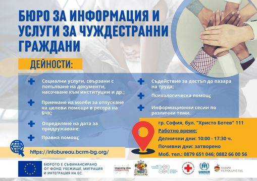 ПРОГРАМА С ДЕЙНОСТИТЕ ПРЕЗ МАЙ В БЮРОТО ЗА ИНФОРМАЦИЯ И УСЛУГИ ЗА ЧУЖДЕСТРАННИ ГРАЖДАНИ