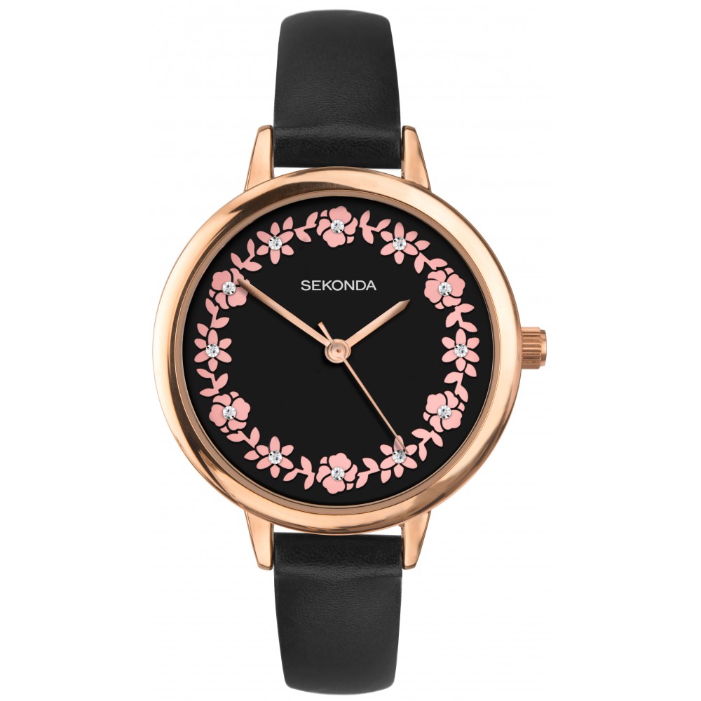 Дамски часовник Sekonda Editions – S-2818.00 с черна каишка