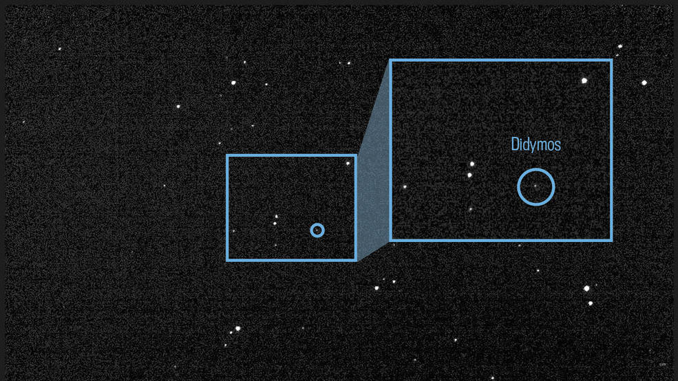 Космическата мисия Дарт на НАСА засне за пръв път своята цел: астероида Дидим!