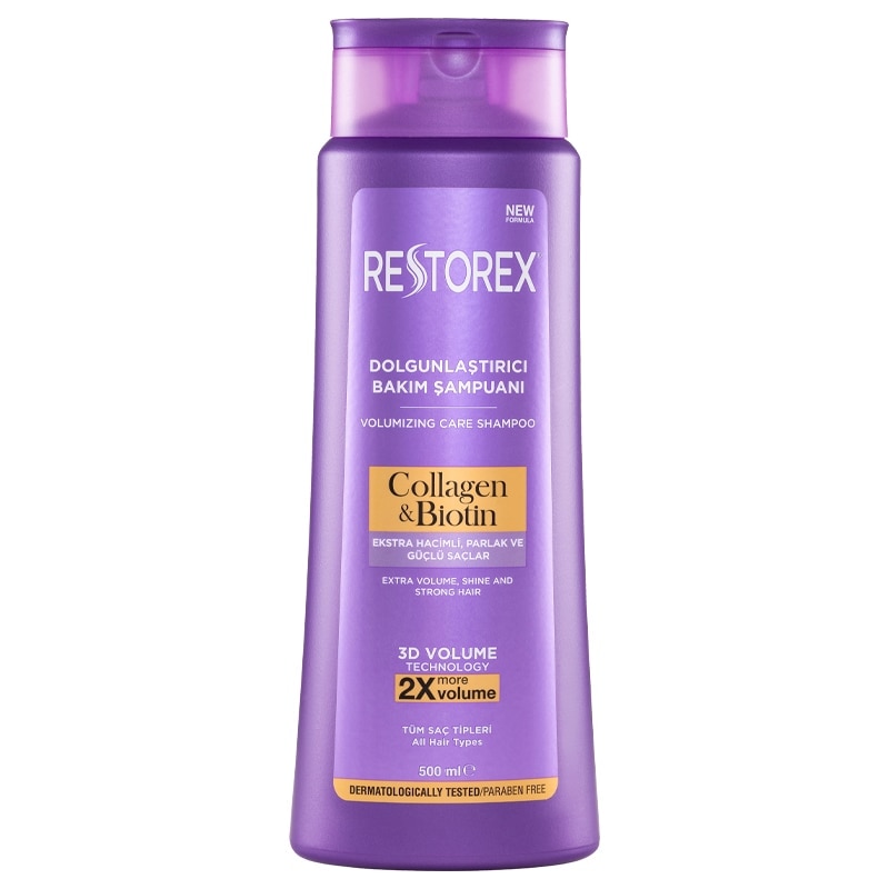 Restorex Shampoo Collagen and Biotin Volume Tehnology Подхранващ шампоан за обем 500мл