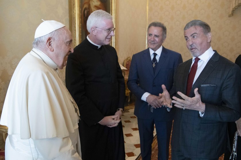 Папа Франциск прие на частна аудиенция Силвестър Сталоун